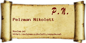 Pelzman Nikolett névjegykártya